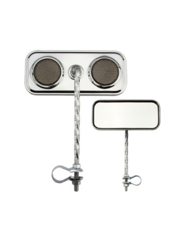 Rectangle Square Twisted Mirror Chrome Black...